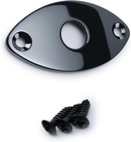 Electric Guitar Output Jack Plate Stainless Steel Oval Curved Football Shape Jack Ferrule Input Jackplate Compatible with Fender Strat Tele Style Electric Guitar Replacement Parts Gold in Saudi Arabia