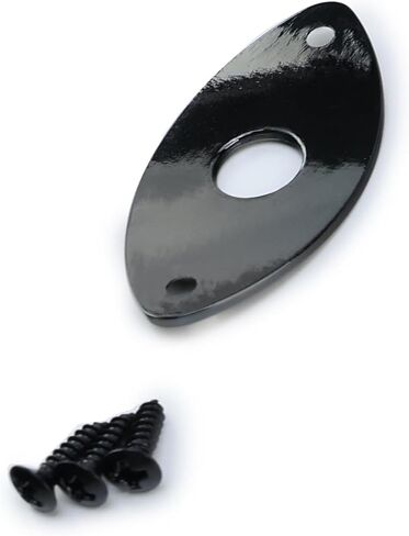 Electric Guitar Output Jack Plate Stainless Steel Oval Curved Football Shape Jack Ferrule Input Jackplate Compatible with Fender Strat Tele Style Electric Guitar Replacement Parts Gold in Saudi Arabia