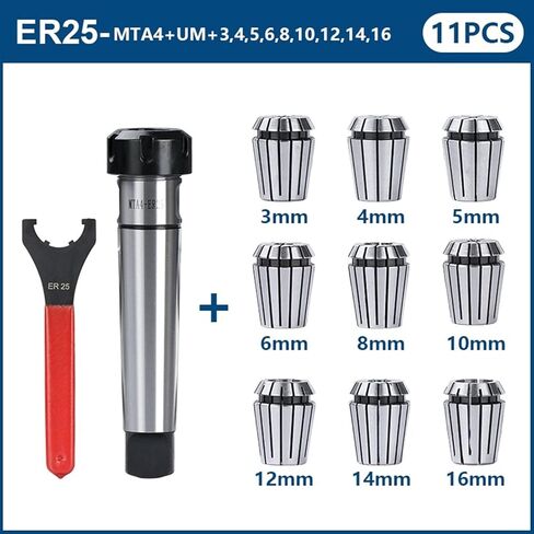 ER25 COLLET Chuck 3-16mm مع تفتق MTA4 و type ER25 NUT WATHE TOUL in Kuwait