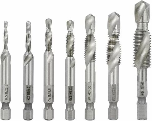Hex Shank Metric Tap Combined Tap and Drill Spiral Flute Hss Thread Thread Scal Thering Thercing Tool M3 M4 M5 M6 M8 M10 M12 1PCS (Color: M4) in Kuwait