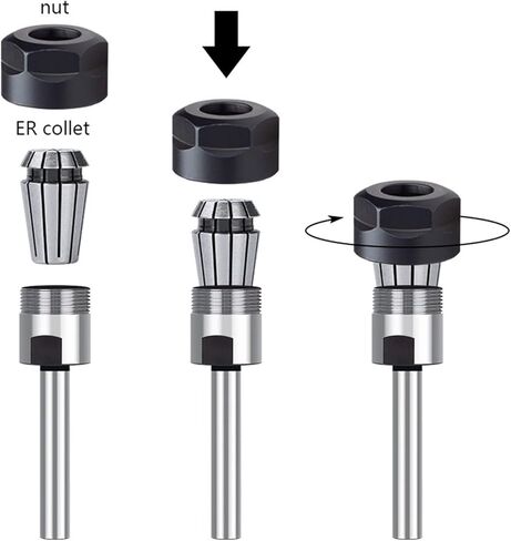 كوليت تشاك حامل كوليت C8/C10/C12/C16/C20/C25/C32 ER1 ER16 ER16 ER20 ER25 ER32 حامل المخرطة 1PCS (الحجم: C10-ER16-100L) in Kuwait