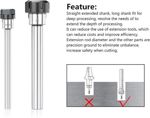 كوليت تشاك حامل كوليت C8/C10/C12/C16/C20/C25/C32 ER1 ER16 ER16 ER20 ER25 ER32 حامل المخرطة 1PCS (الحجم: C10-ER16-100L) in Kuwait