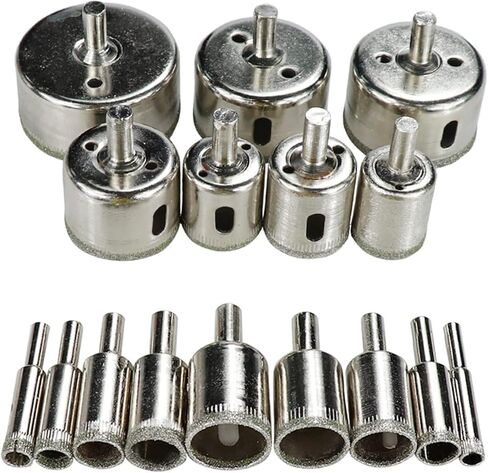 10Pcs/Set Diamond Coated Drill Bit Set Tile Marble Glass Ceramic Hole Saw Drilling Bits for Power Tools 6mm-30mm in Saudi Arabia