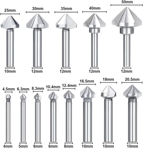 Countersink Drill Bit 4.5-50mm High Speed Steel 3 Flute 90 Degrees Chamfering Wood Metal Hole Drilling Tool 1Pcs (Color : 10.4mm) in Saudi Arabia