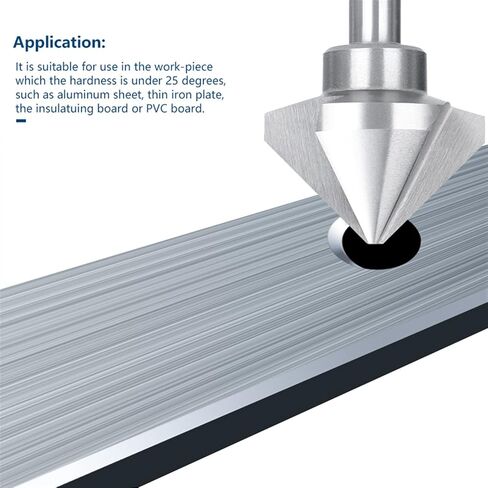 Countersink Drill Bit 4.5-50mm High Speed Steel 3 Flute 90 Degrees Chamfering Wood Metal Hole Drilling Tool 1Pcs (Color : 10.4mm) in Saudi Arabia