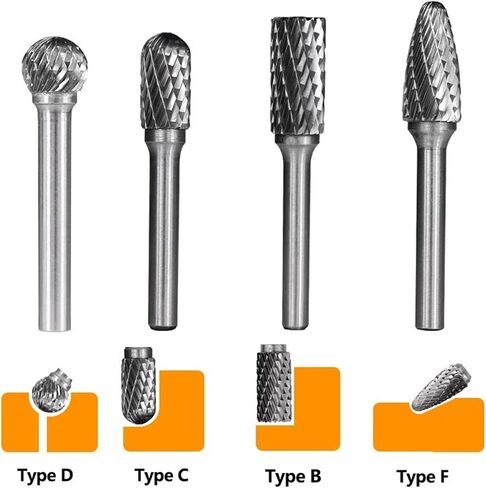 6mm-12mm Carbide Burr Drill Bits for Engraving 6mm Rotary Cutter Rotary File for Metal Hand Tool 8 Pcs/Set in Saudi Arabia