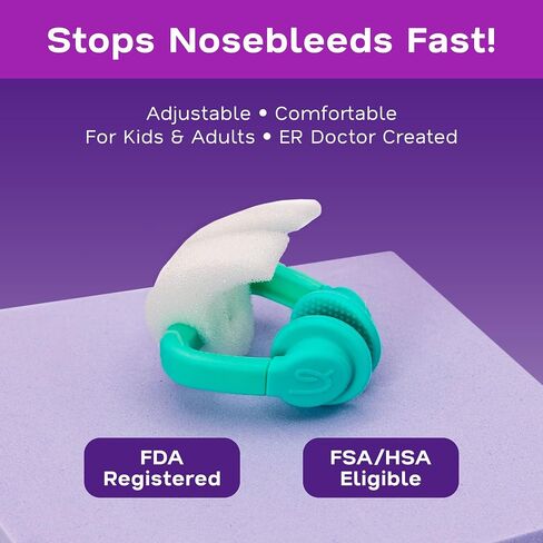 Nosebleed Treatment for Kids 2-13 – Hands-Free Nasal Relief, Stop a Nosebleed Fast – ER Doctor Designed for Healthcare Pro, Sports or Home Use – 1 Reusable Device with 7 Sponges & Case in Kuwait