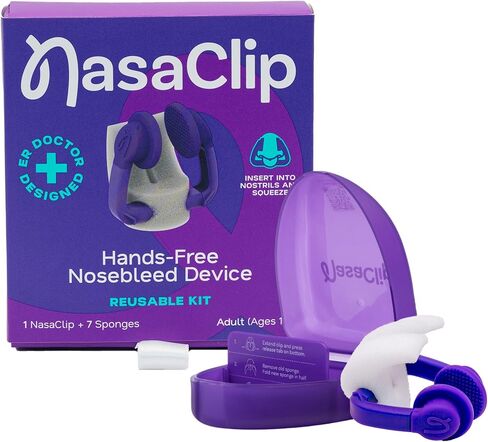 Nosebleed Treatment for Kids 2-13 – Hands-Free Nasal Relief, Stop a Nosebleed Fast – ER Doctor Designed for Healthcare Pro, Sports or Home Use – 1 Reusable Device with 7 Sponges & Case in Saudi Arabia
