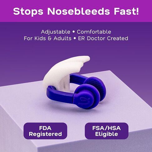 Nosebleed Treatment for Kids 2-13 – Hands-Free Nasal Relief, Stop a Nosebleed Fast – ER Doctor Designed for Healthcare Pro, Sports or Home Use – 1 Reusable Device with 7 Sponges & Case in Saudi Arabia