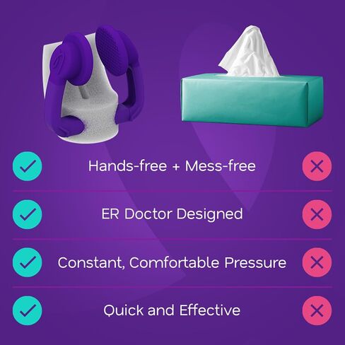 Nosebleed Treatment for Kids 2-13 – Hands-Free Nasal Relief, Stop a Nosebleed Fast – ER Doctor Designed for Healthcare Pro, Sports or Home Use – 1 Reusable Device with 7 Sponges & Case in Saudi Arabia