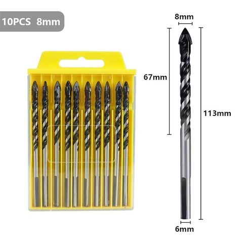 الحفر بت 6/8 مم متعدد الوظائف الزجاجية البلاط المعادن الحفر مثلث الماس الماس الحفر الخشبية الخشب اللكم 10pcs/مجموعة (اللون: 6 مم 10pcs) in Kuwait