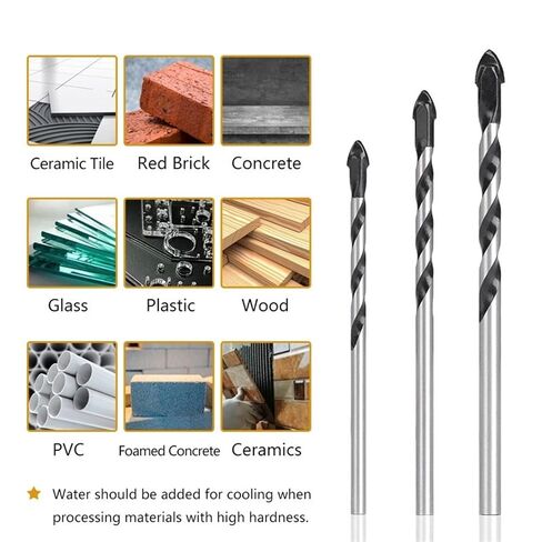 الحفر بت 6/8 مم متعدد الوظائف الزجاجية البلاط المعادن الحفر مثلث الماس الماس الحفر الخشبية الخشب اللكم 10pcs/مجموعة (اللون: 6 مم 10pcs) in Kuwait