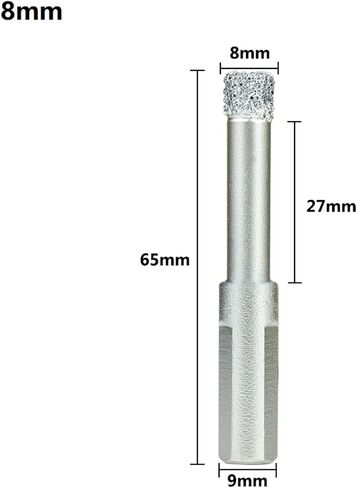 Diamond Drill Bit 6/8/10/12/14mm Tile Hole Saw Cutter for Glass Marble Granite Brick Tile Ceramic Concrete Drilling 1Pcs (Color : 8mm) in Saudi Arabia