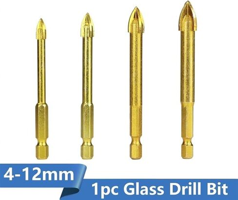 Carbide Glass Drill Bit Set Alloy Carbide Point with 4 Cutting Edges Tile Glass Cross Spear Head Drill Bits 6/8/10/12mm 1Pcs (Color : 6mm) in Saudi Arabia