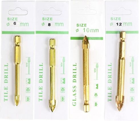 Carbide Glass Drill Bit Set Alloy Carbide Point with 4 Cutting Edges Tile Glass Cross Spear Head Drill Bits 6/8/10/12mm 1Pcs (Color : 6mm) in Saudi Arabia