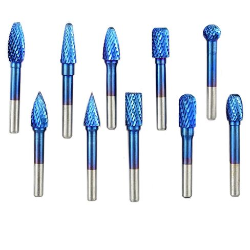 6x10mm Tungsten Carbide Burss Super Blue Cut Double Rotary File 1PCS (Color: 1PC L Type) in Kuwait