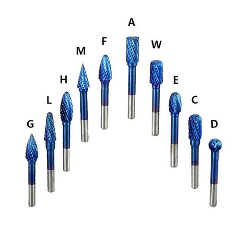 6x10mm Tungsten Carbide Burss Super Blue Cut Double Rotary File 1PCS (Color: 1PC L Type) in Kuwait