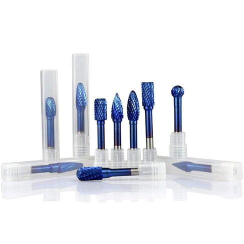 6x10mm Tungsten Carbide Burss Super Blue Cut Double Rotary File 1PCS (Color: 1PC L Type) in Kuwait