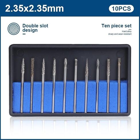 ملف دوار كربيد للمعادن 2.35 مم قطع مزدوج دوار الطحن المعدني 1 مجموعة (اللون: 2.35 × 4 مم) in Kuwait