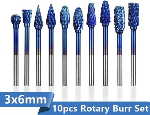 1 Box 3mm Shank Tungsten Carbide Rotary Burrs 6mm Diameter Double Cut Routary in Kuwait