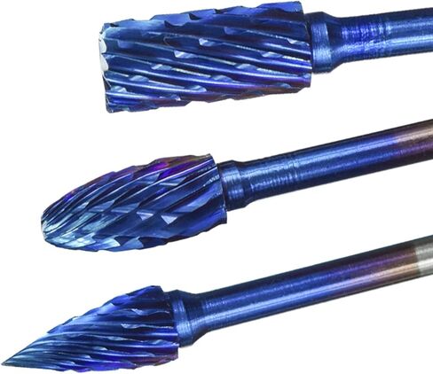 1 Box 3mm Shank Tungsten Carbide Rotary Burrs 6mm Diameter Double Cut Routary in Kuwait