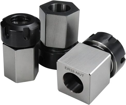 Square ER32 Collet Block Chuck Hard Steel Hex Er Spring Chuck Block لمخرطة حامل أداة قطع آلة القطع 1pcs (اللون: Hex er 32) in Kuwait