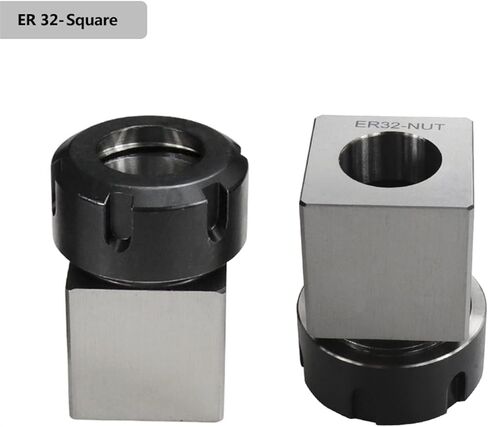 Square ER32 Collet Block Chuck Hard Steel Hex Er Spring Chuck Block لمخرطة حامل أداة قطع آلة القطع 1pcs (اللون: Hex er 32) in Kuwait