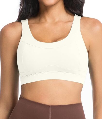 Comper Racerback Sports Bras for Women High Impact Workout Bra Medium Support Wide Straps Running Sport Bras Yoga Tank Tops in Saudi Arabia