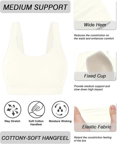 Comper Racerback Sports Bras for Women High Impact Workout Bra Medium Support Wide Straps Running Sport Bras Yoga Tank Tops in Saudi Arabia