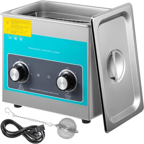 VEVOR Knob Ultrasonic Cleaner 3L 40kHz Ultrasonic Cleaning Machine Knob Control Sonic Cleaner 304 Stainless Steel Ultrasonic Cleaner Machine with Heater & Timer for Cleaning Jewelry Eyeglasses Watches in Saudi Arabia