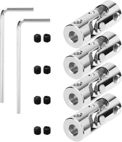Universal Joints 4 Packs 4mm to 4mm Steel Universal Joint Cardan Coupling Connector, Rotatable Model DIY Motor Shaft Fitting Accessory for Connecting Model Cars, Model Ships, Robots, et in Saudi Arabia