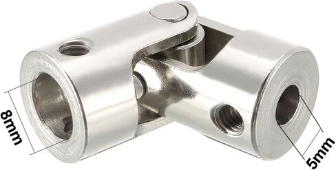 Universal Joints 5-10mm Rotatable Universal Joint Steering Gear U Joint Stainless Steel Coupler Shaft Coupling Silver Tone for Connecting Model Cars, Model Ships, Robots, et(8mm to 8mm) in Saudi Arabia