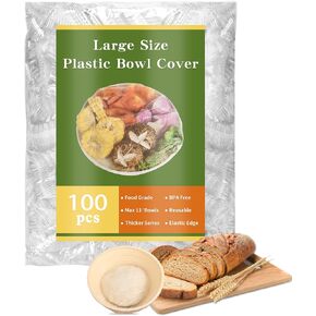 200 Bowl Covers Shower Caps for Sourdough Bread Proofing Large Elastic Reusable Plastic Wrap for Food Storage Baking Rising Meal-Prep Fermentation BPA-Free Keep Food Fresh in Saudi Arabia
