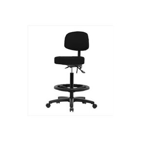 Thomas VHBST-RG-T1-BF-RG-c8540 High Bench Height Stool with Back and Black Nylon Base, with Tilt, Black Foot Ring, Glide, Vinyl, Black in Kuwait