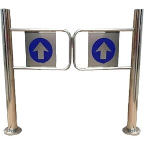 باب بوابة أرجوحة من الفولاذ المقاوم للصدأ أحادي الاتجاه - جهاز مدخل وخروج تلقائي للسوبر ماركت ، المتاجر ، المكتبات ، المستودعات - الفضة النهائية (100 × 97 سم) in Kuwait