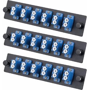 Fiber Patch Panel, 6 Duplex LC/UPC Singlemode Blue Adapters, 12 Fiber Ports (2-Pack) in Kuwait