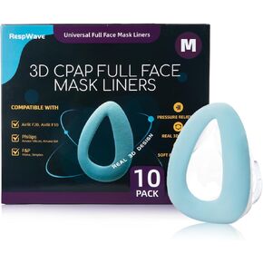 CPAP Mask Liners, 3D Mask Cushion Cover, Reduce Air Leakage, Compatible w/ResMed F20/F10, F&P Simplus & Vitera, Philips Full Face Masks CPAP Supplies Accessories, Size M 10PCS (Cushions NOT Included) in Kuwait