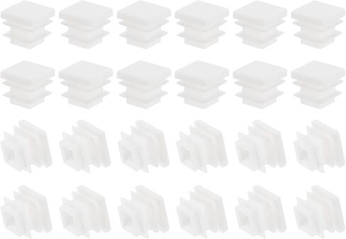 Patikil Square Plastic Plant ، 24 PCS 3/4 بوصة/19 مم إدراج CAPS CAPS CLAST PLACK CAP للأنابيب المربعة أرجل الأثاث الأنبوبية المعدنية الأسوار ، أبيض. in Saudi Arabia