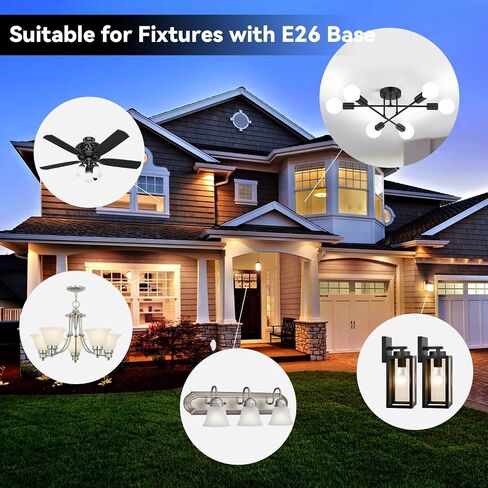 TJOY 24 Pack A19 LED Light Bulbs Soft Warm White 2700K, 60 Watt Equivalent, Efficient 9W, E26 Standard Base, Non Dimmable Energy Saving Warm Light Lamp Bulb, 800LM 120V, for Home, Bedroom, Living Room in Kuwait