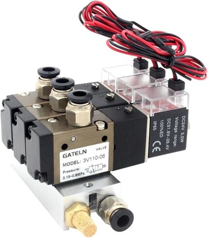 3V110-06-NO Normally open solenoid valve station block with muffler accessories base manifold DC12v DC24v AC110v AC220v 3 ports(AC110V 4mm fittings) in Saudi Arabia