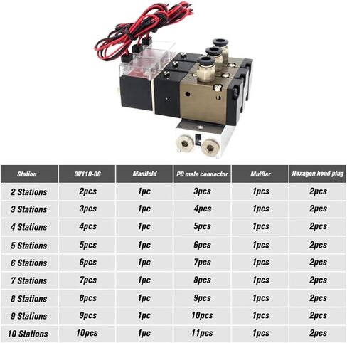 3V110-06-NO Normally open solenoid valve station block with muffler accessories base manifold DC12v DC24v AC110v AC220v 3 ports(AC110V 4mm fittings) in Saudi Arabia