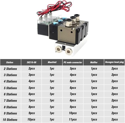 3V210-08-NC Normally Closed Solenoid Valve Station Block with Muffler Accessories Base Manifold DC 12v 24v AC 110v 220v 3 Ports(DC12V 6mm fittings) in Saudi Arabia