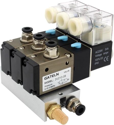 3V210-08-NC عادةً كتلة محطة لصمام الملف اللولبي مغلق مع ملحقات كاتم الصوت قاعدة DC 12V 24V AC 110V 220V 3 المنافذ (تجهيزات AC110V 6MM) in Saudi Arabia