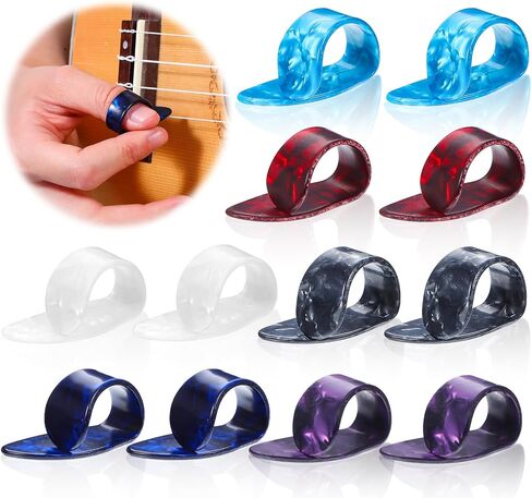 12pcs Guitar Finger Picks Thumb Picks for Acoustic Guitar, Light Thumb Pick Banjo Electric Ukulele Celluloid Harp Bass Thumbpicks Accessories in Saudi Arabia