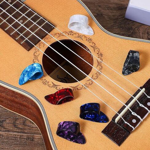 12pcs Guitar Finger Picks Thumb Picks for Acoustic Guitar, Light Thumb Pick Banjo Electric Ukulele Celluloid Harp Bass Thumbpicks Accessories in Saudi Arabia