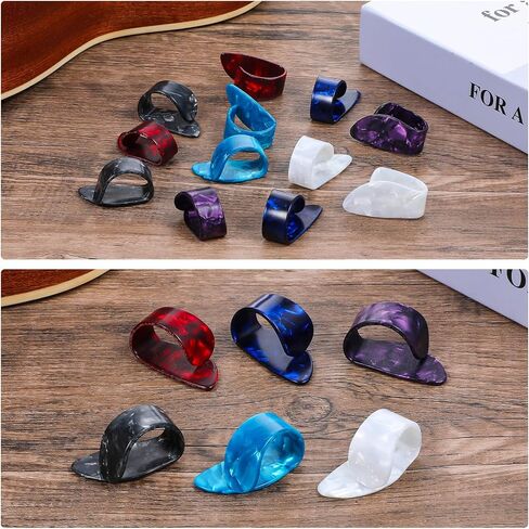12pcs Guitar Finger Picks Thumb Picks for Acoustic Guitar, Light Thumb Pick Banjo Electric Ukulele Celluloid Harp Bass Thumbpicks Accessories in Saudi Arabia