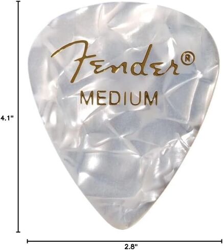 Fender Premium Celluloid 351 Shape Picks, Medium, White Moto - 36 Pack in Saudi Arabia