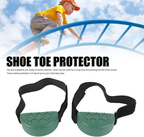 2pcs Long Lasting & Nonslip Childrens Shoe Toe Covers, Protective Footwear for Sports Shoes, Wear for Added Toe (Green) in Kuwait