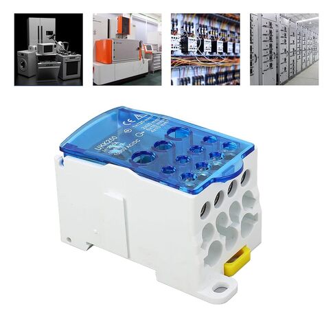 Generic Discover Power Power Bolection Box Single C45 250A UKK250 TYPE RAIL SPRSTING مع كتل توزيع الطاقة المقسمة 690V DIN (الأزرق) ، عام 9T1IYFA54P-13 in Kuwait