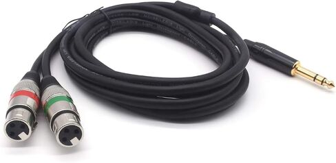 Siyear 10ft 6.35mm (1/4inch) TRS Sale Slabe to Dual XLR Female Microphone محول صوت غير متوازن in Kuwait